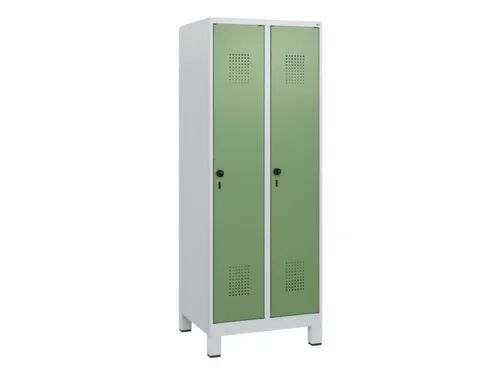 schoollocker,HxBxD 1630x600x500mm,2vak,vak B 300mm,draaigrendel,voeten
