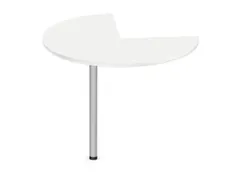 aanbouwtafel,i.h.v.,HxØ 720-840x1000mm,driekwartrond,Bl-wit