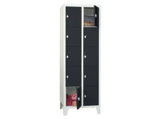 lockerkast,HxBxD 1850x600x500mm,2x5vakken,RAL7035,front RAL7016 - 2