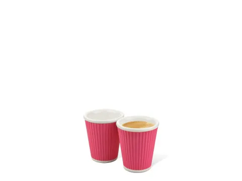 Beker porselein Les Artistes Paris 180ml siliconen grip ribbel Roze