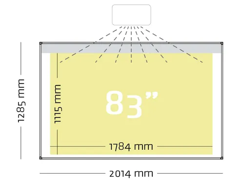 Projectiebord 126x231cm Enkelvlaks 16:9 mat wit finger touch