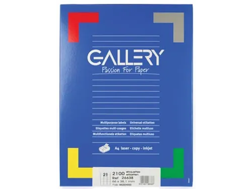Gallery Witte Etiketten 66x38.1 mm Ronde Hoeken