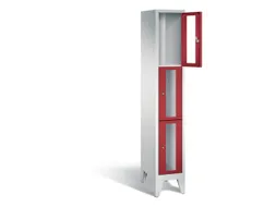 lockerkast 1850x320x500mm 1x3 vakken Cilinderslot Poten, RAL3003