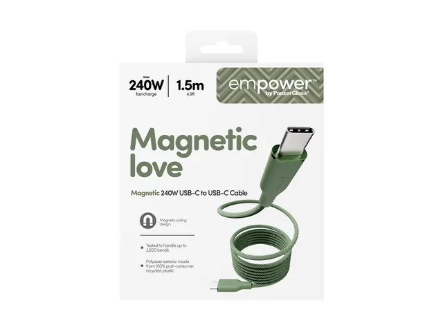PanzerGlass empower by Magnetic 240W USB-C to USB-C Cable | USB