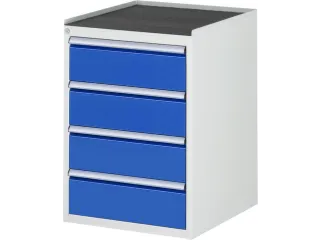 ladekast 825x580x650mm 4laden cilinderslot RAL7035 RAL5010 metaal - 1