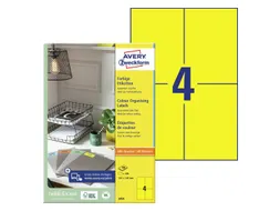 Gekleurde Etiketten Avery Zweckform 105x148mm A6 Geel 400 stuks
