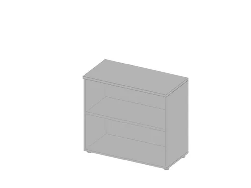 kantoorstelling HxBxD 815x900x450mm 2 OH 1xhouten vloer aluminium grij