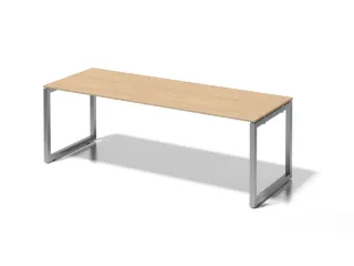 bureau,HxBxD 740x2200x800mm,blad esdoorn,sledeframe zilverkleurig - 1