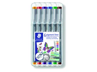 Fineliner Staedtler Pigment 308 assorti 0.5mm set à 6st assorti - 1