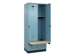 locker met bank,HxBxD 1950x800x815mm,2vak,vak B 400mm,draaigrendel