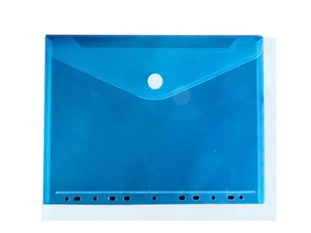 Enveloptas Velcro Sluiting A4 Geperforeerd 11-gaats Blauw 10 Stuks