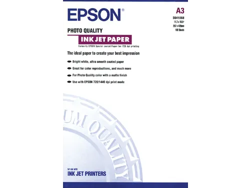 Inkjetpapier Epson S041068 A3 mat 105gr 100 vel