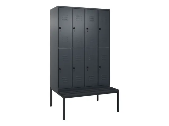 armoire vestiaire avec banc à deux niveaux HxlxP 2120x1200x815mm