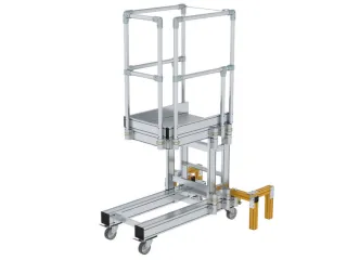 werkbordes,verrijdbaar,werk H 3m,platform H 1m,BxD 600x860mm - 1