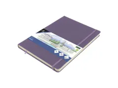 Schetsboek Kangaro A4 heather purple PU HC 80 vel 140gr roomwit met el