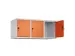 opzetkast,v. locker,3vak.,vak B 400mm,HxBxD 500x1200x500mm,vleugeldeur