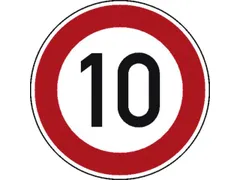 verkeersbord,maximumsnelheid 10km/h,conform StVO,aluminium