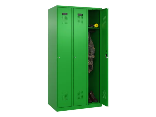 locker,HxBxD 1850x900x500mm,3vak,vak B 300mm,cil.-slot,staand op vloer