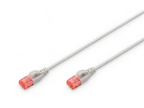 CAT 6 U-UTP Slim patchkabel Cu LSZH AWG 28/7 Lengte 3m Grijs