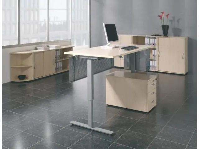 Elektrisch ihv sta-zit-bureau HxBxD 650-1250x1600x800mm decor Onyx