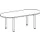 vergadertafel,HxBxD 720x2000x900mm,ovaal,4voeten RAL9006,ronde buis