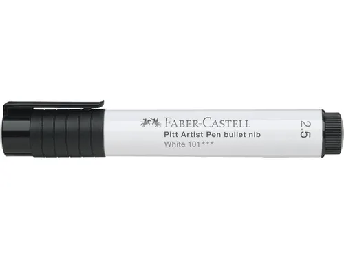 Tekenstift Faber-Castell Pitt Artist Pen 101 wit, 2.5mm