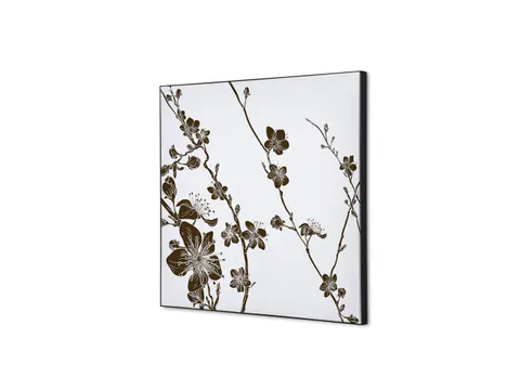 Wanddecoratie Textiel Set 40x40cm Japanse Bloesem Bruin