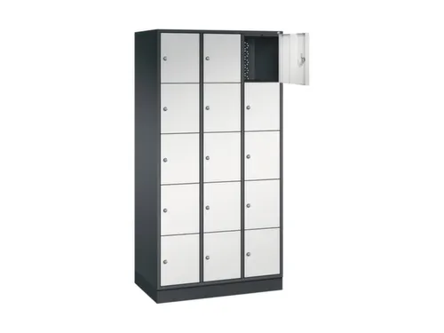 lockerkast,RAL 7021/RAL 7035,HxBxD 1950x920x500mm,3x5vakken,cil.-slot