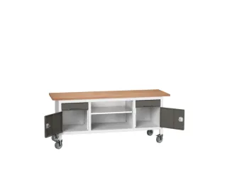werkbank,HxBxD 830x2000x600mm,multiplexblad,uitrusting: 2laden,2kasten - 1