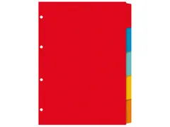 Tabbladen Kangaro A4 4-gaats PE405 5-delig assorti karton