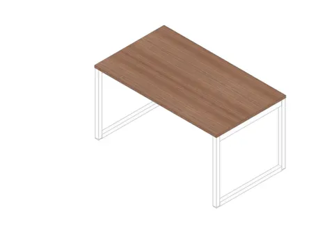 bureau,HxBxD 730x1400x800mm,blad canaletto-hout,sledeframe wit