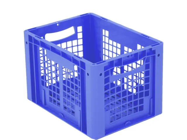 Euronorm Stapelkrat Pp 270x400x300mm Wand/bodem Open Blauw 26l