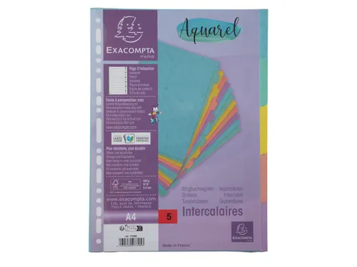 Tabbladen 5 ind. A4 glansk. 400g AQUAREL