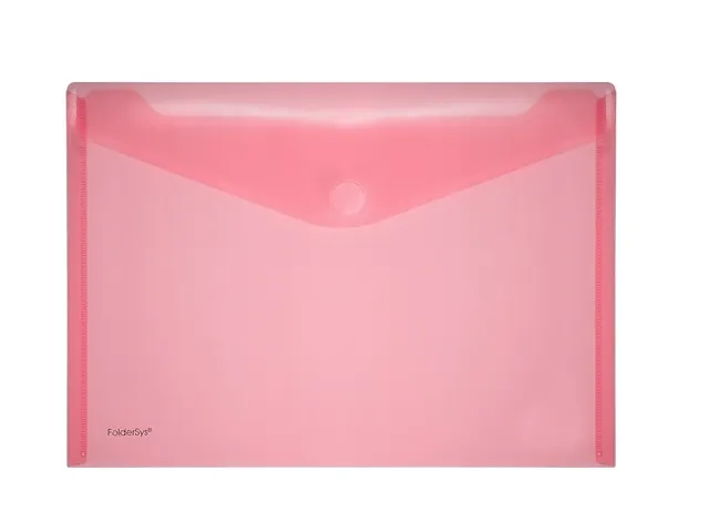 Enveloptas Foldersys A4 dwars PP transp rood A4 Velcro Envelop Rood