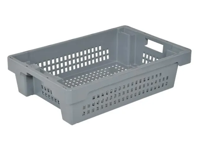 Euronorm Draaistapelbak 150x600x400mm Wanden/bodem Open Grijs 25l