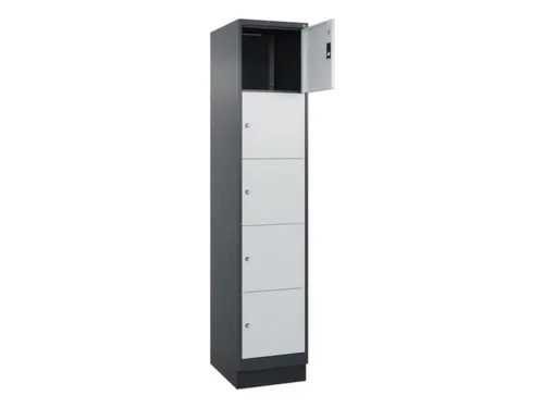 lockerkast,HxBxD 1950x400x500mm,1x5vakken,vak B 400mm,cil.-slot,sokkel