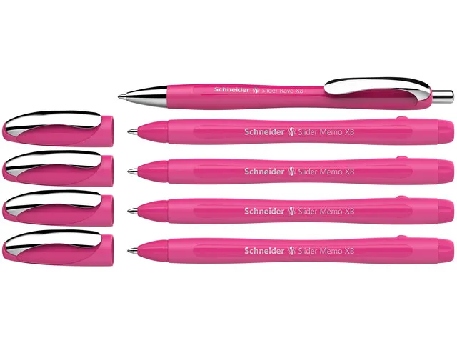 Balpen Schneider Memo XB Power Pink doos a 4 + 1 gratis