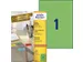 Gekleurde Etiketten Avery Zweckform 210x297mm A4 Groen 100 stuks