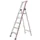 trapladder,eenzijdig,5treden,stand H 1,16m,balk L 1,95m,aluminium