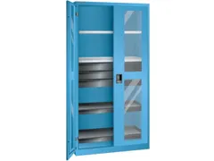 vitrinekast,HxBxD 1950x1000x580mm,4xStalen bodem,3lade(n),key lock