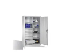 werkplaatskast,HxBxD 1950x1200x500mm,romp RAL7035,front RAL7035