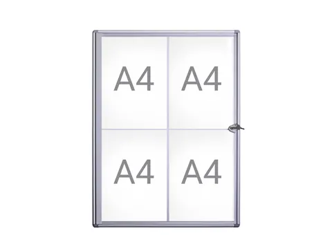 Binnenvitrine wand MAULextraslim whiteboard 4xA4 met slot
