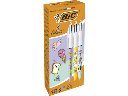 4-kleurenbalpen Kawai doos van 12 stuks assorti