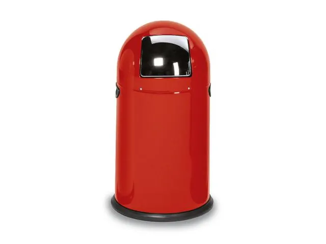 Push Afvalbak Staalplaat 33 Liter Hxd 690x375mm Rood