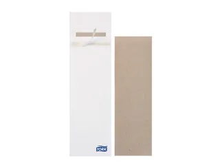 Tork 474639 Afsluitbare Bestekzakje wit met naturel servet 500 Stuks - 1