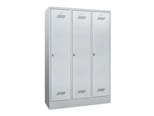 lockerkast,HxBxD 1850x1200x500mm,3vak,RAL7035,front RAL7035