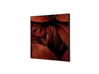 Wanddecoratie Textiel Set 40x40cm Botanische Bladeren Rood - 1