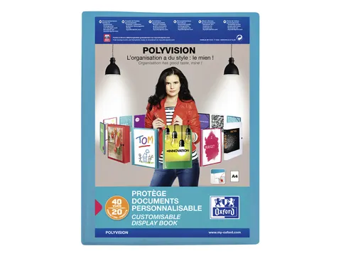 Showalbum Oxford Polyvision A4 20 Tassen PP blauw