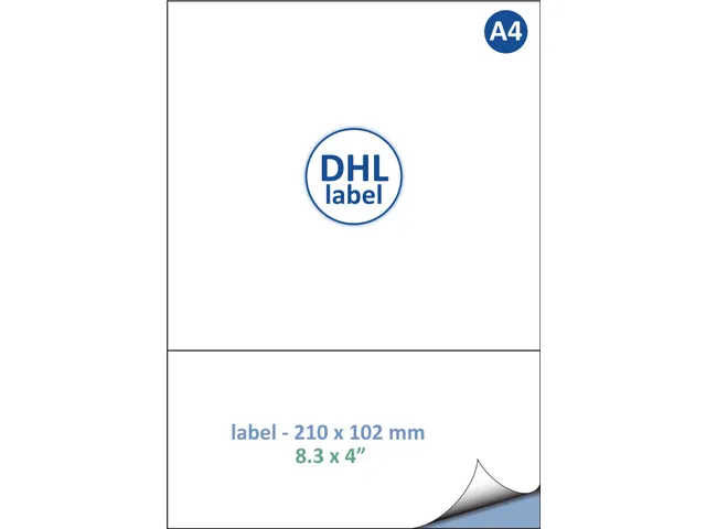 Retourlabel DHL label A4 210x102mm 500 Vel