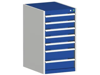 ladekast HxBxD 900x525x650mm 7laden romp RAL7035 front RAL5010 - 1